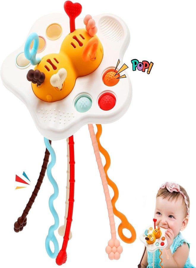 NIYANETAIL Sensory Silicone Pull String Toy for Toddlers Honeybee Montessori Toys: Ideal Travel and Teething Toy for Babies 6-12 Months, Gift for Kids Ages 1-3 - Image 1